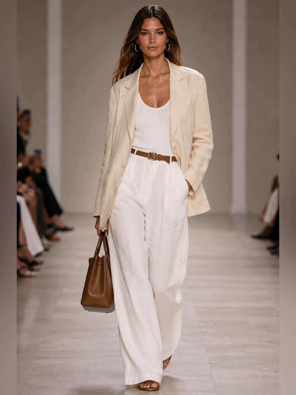 J. Peterman Ivory Linen Blazer Safari Patch Pocket Jacket Size 10 - Picture 12 of 13